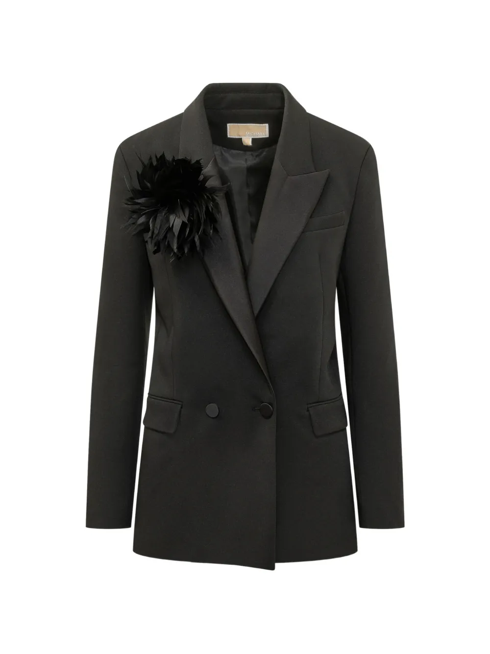 Michael Michael Kors feather-embellished tuxedo blazer - Noir Michael Michael Kors feather-embellished tuxedo blazer - Noir
