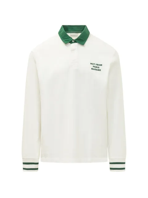 Drôle De Monsieur slogan-print long-sleeved polo shirt