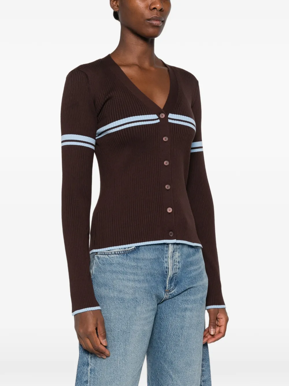 Axel Arigato Fleur geribbeld vest met streepdetail Bruin