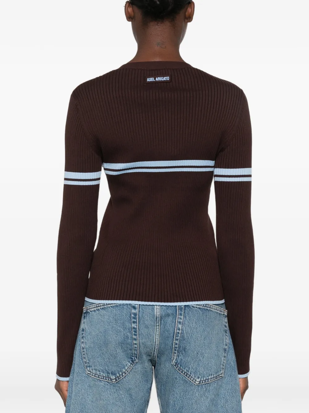 Axel Arigato Fleur geribbeld vest met streepdetail Bruin