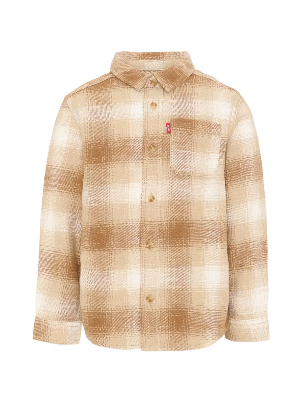 Levi's Kids check-print flannel shirt - Marrone