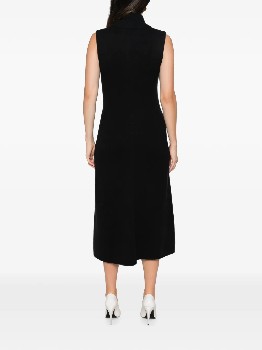 Magda Butrym High-neck Sleeveless Midi Dress in Black, view 4