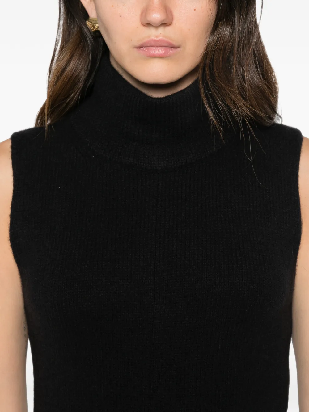 Magda Butrym High-neck Sleeveless Midi Dress in Black, view 5