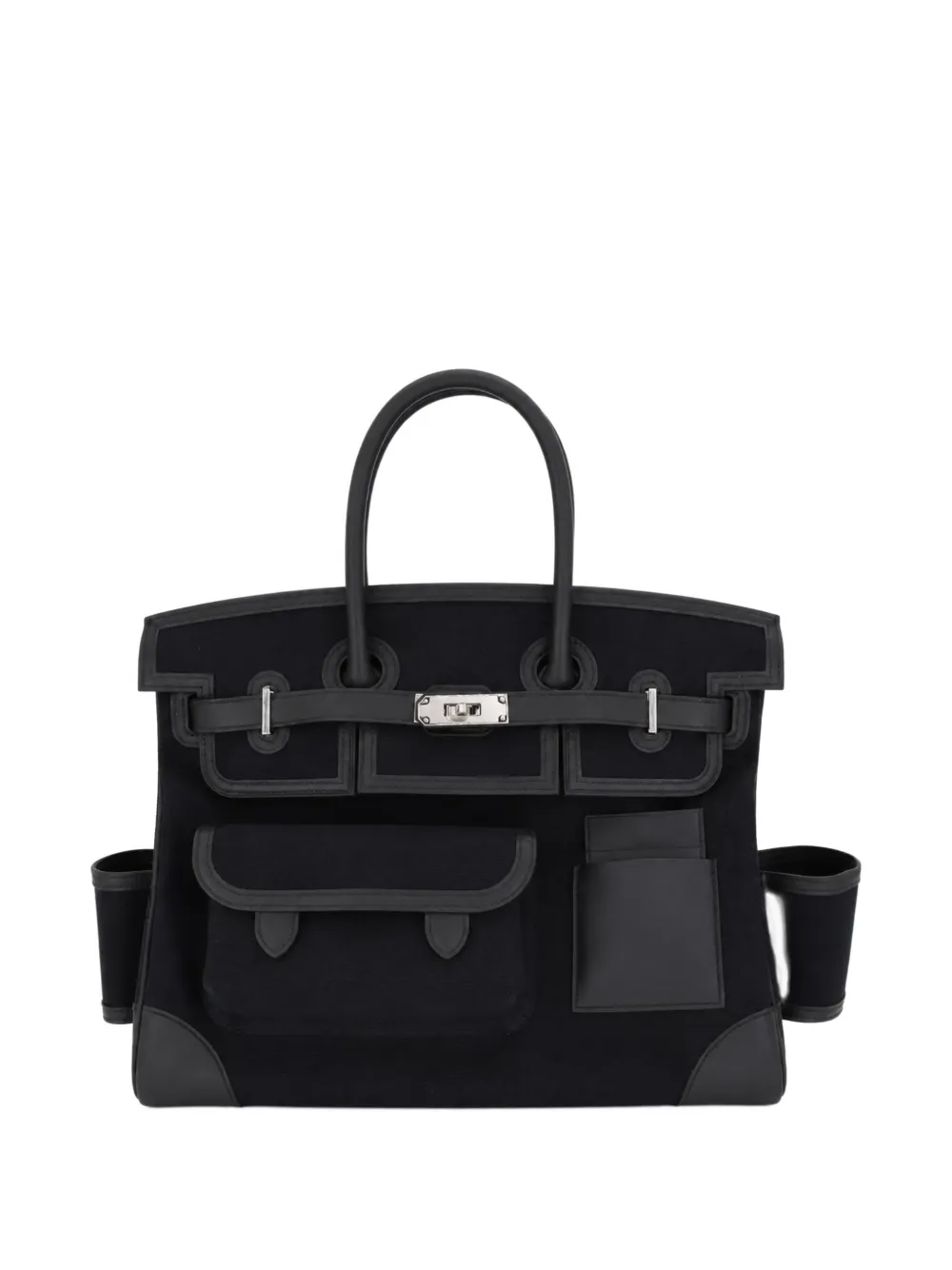 Hermès Pre-Owned 35 Birkin Cargo Toile Goéland canvas handbag - Nero