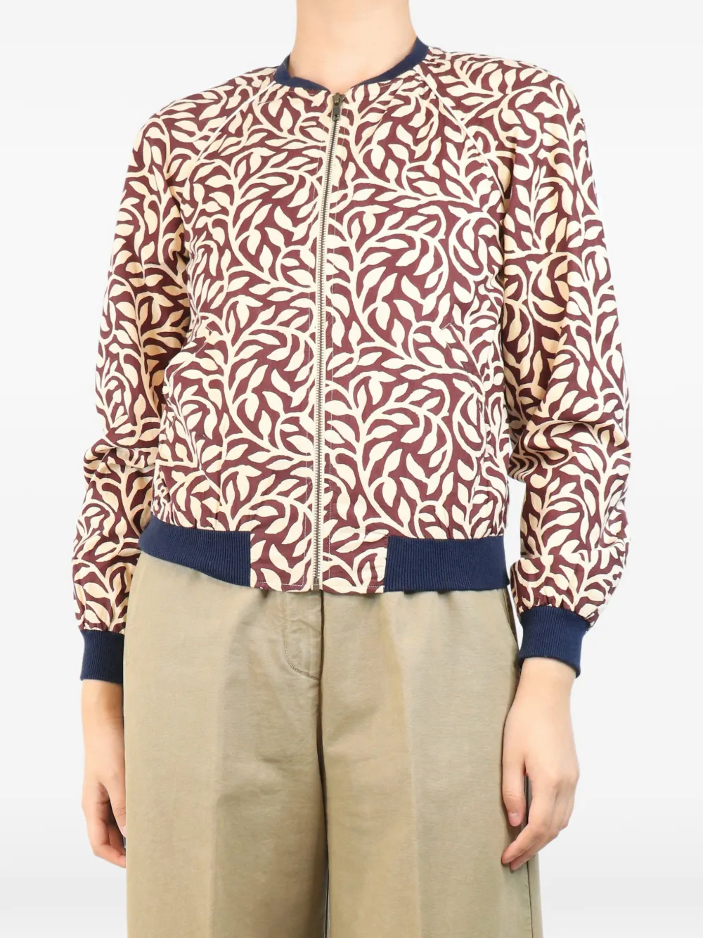 Soeur veste bomber à imprimé végétal - Rouge Soeur veste bomber à imprimé végétal - Rouge