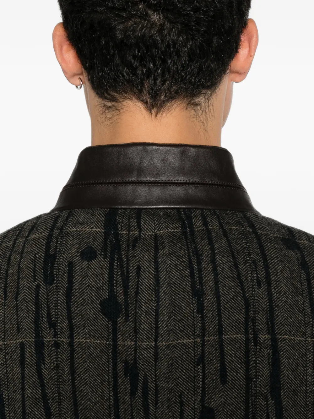 Ziggy Chen Geruite blazer met verfspatten Grijs