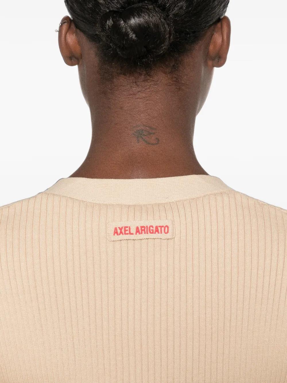 Axel Arigato Fleur ribgebreid gestreept vest Beige