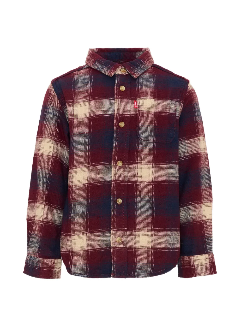 Levi's Kids check-print flannel shirt - Rosso