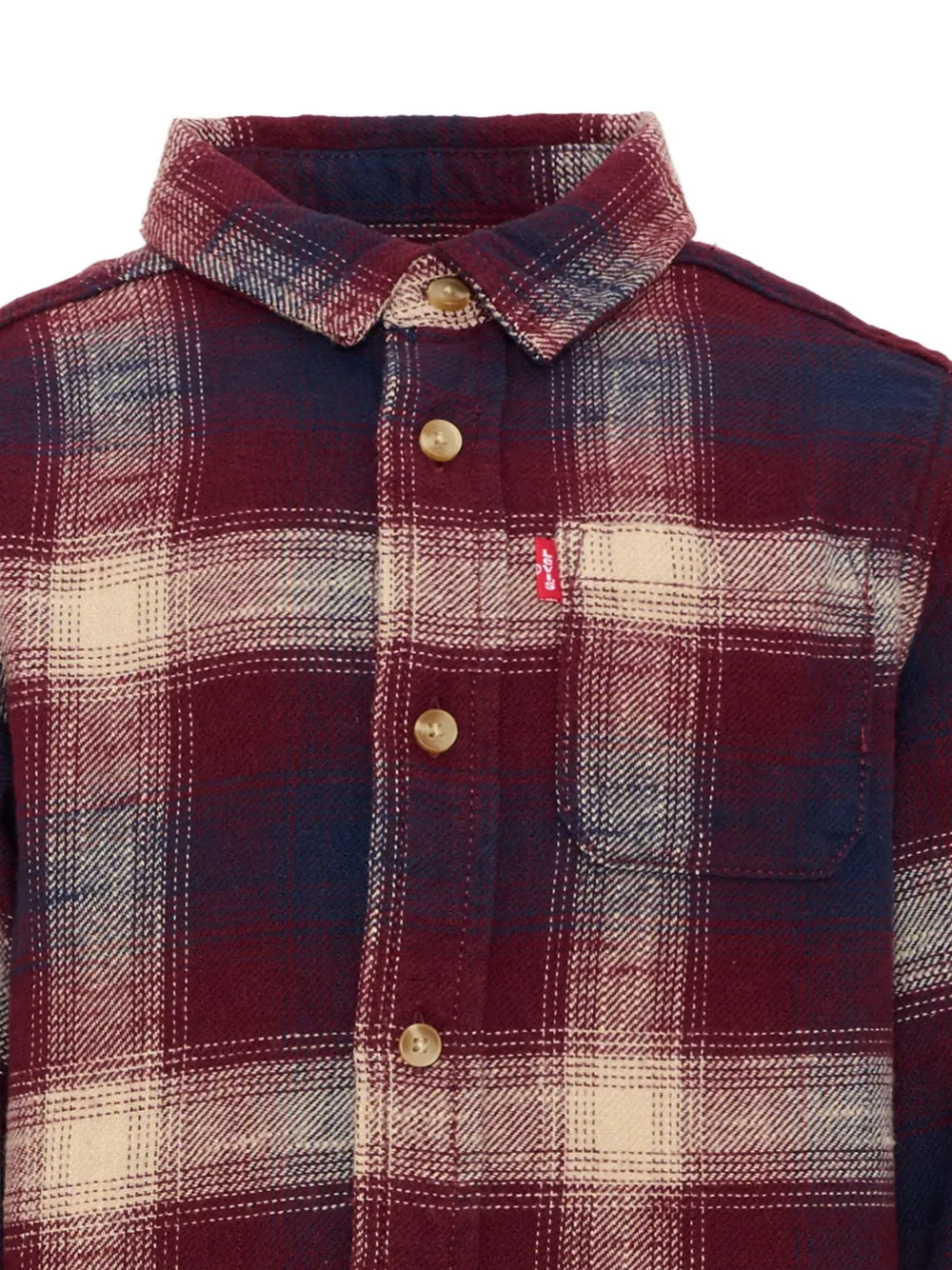 Levi's Kids check-print flannel shirt Rood