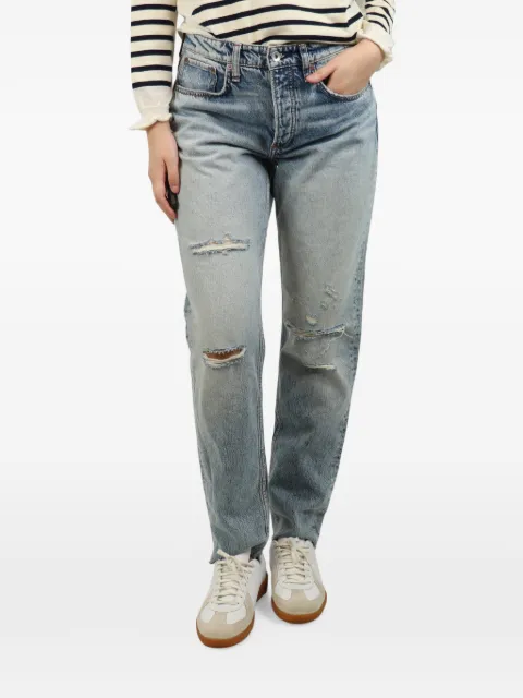 rag & bone Rosa distressed mid-rise straight-leg jeans