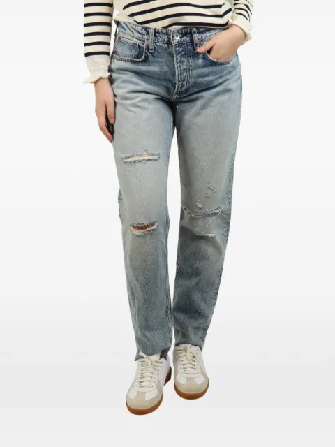 rag & bone Rosa distressed mid-rise straight-leg jeans