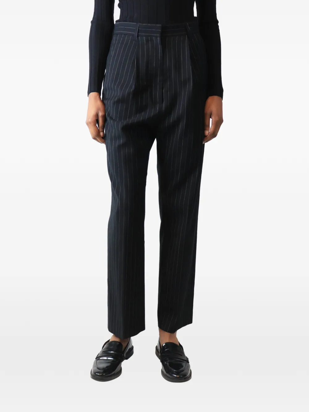 MM6 Maison Margiela Tapered-Hose mit Nadelstreifen - Schwarz