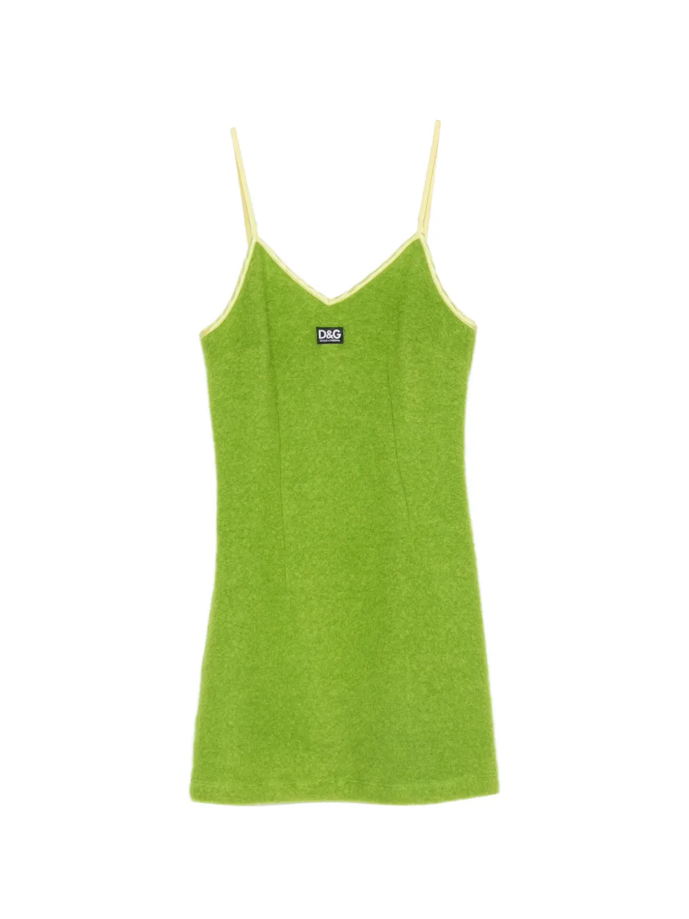 Dolce & Gabbana Pre-Owned robe à fines bretelles et patch logo (années 2000) - Vert
