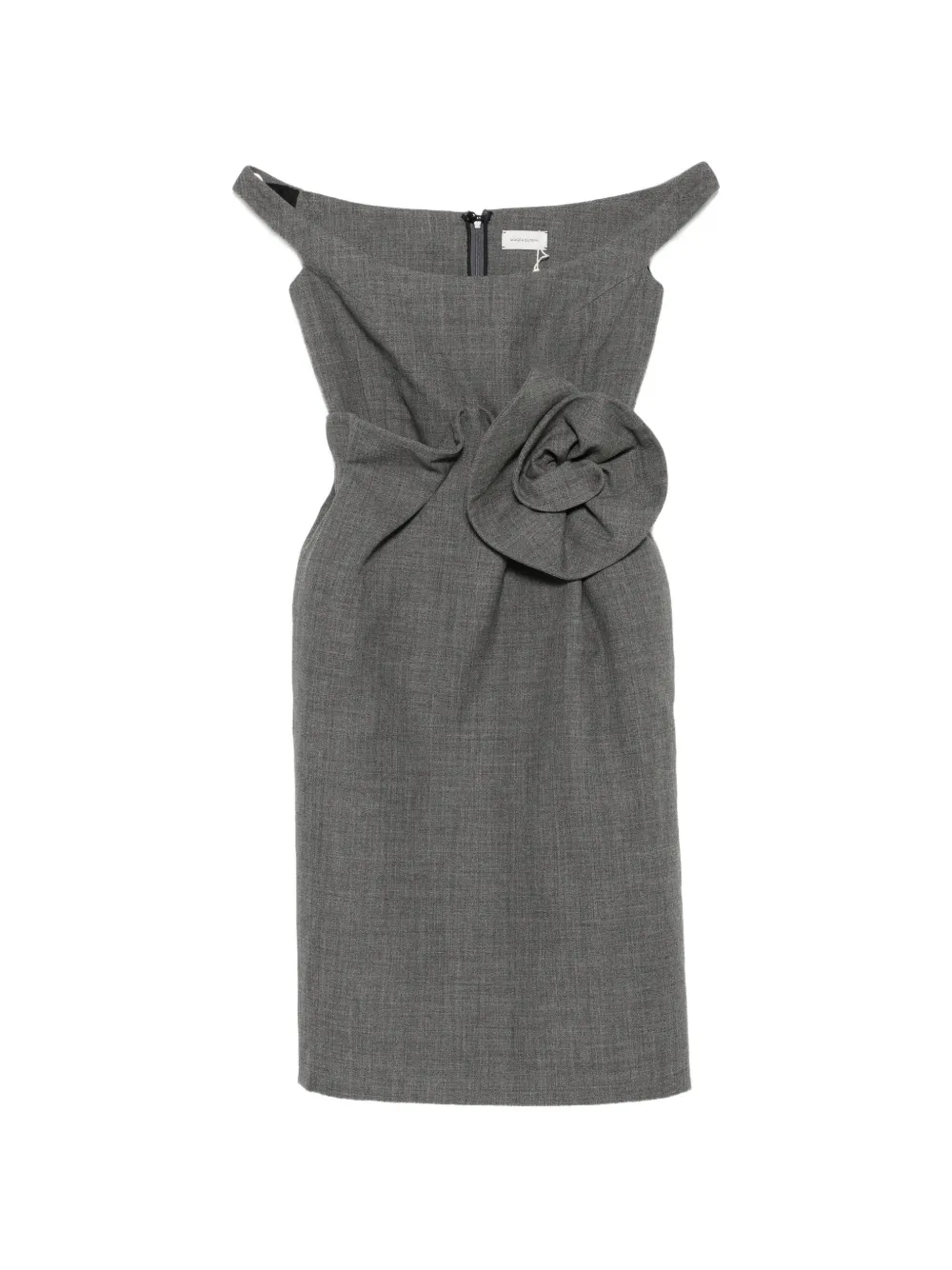 Magda Butrym off-shoulder floral-detail midi dress - Grigio