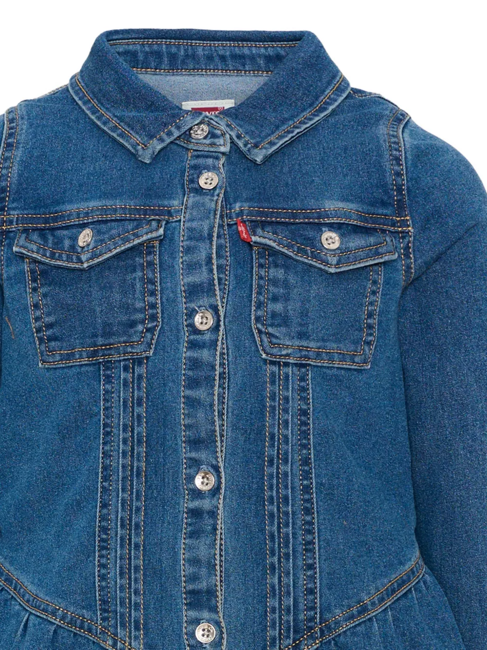 Levi's Kids button-up long-sleeve dress Blauw