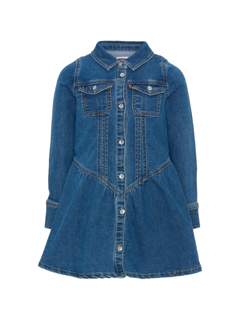Levi's Kids robe boutonnée à manches longues - Bleu Levi's Kids robe boutonnée à manches longues - Bleu