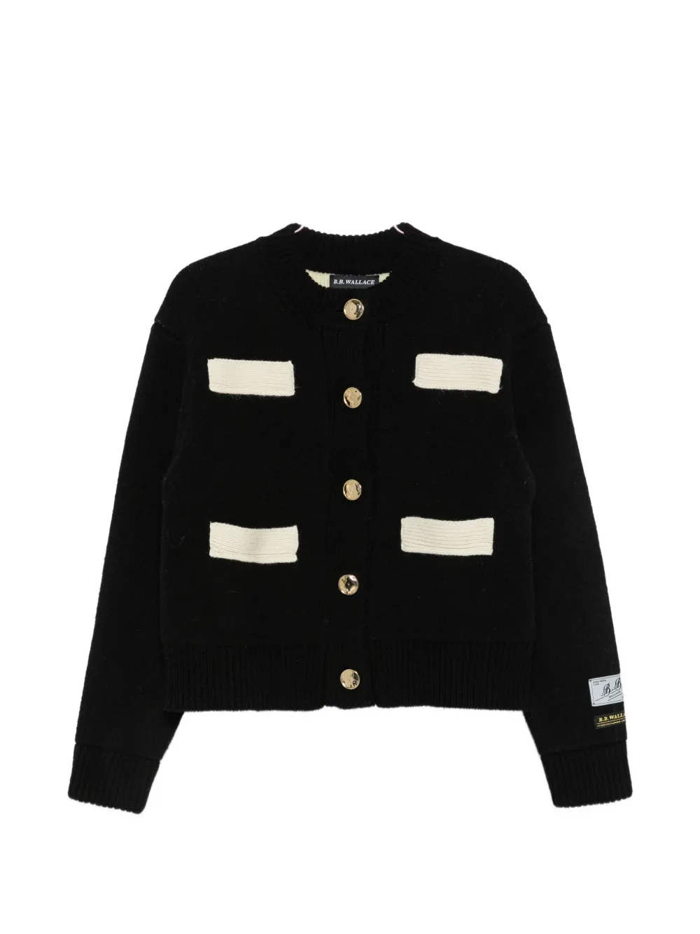 B.b. Walace Goldin Button-up Cardigan In Black
