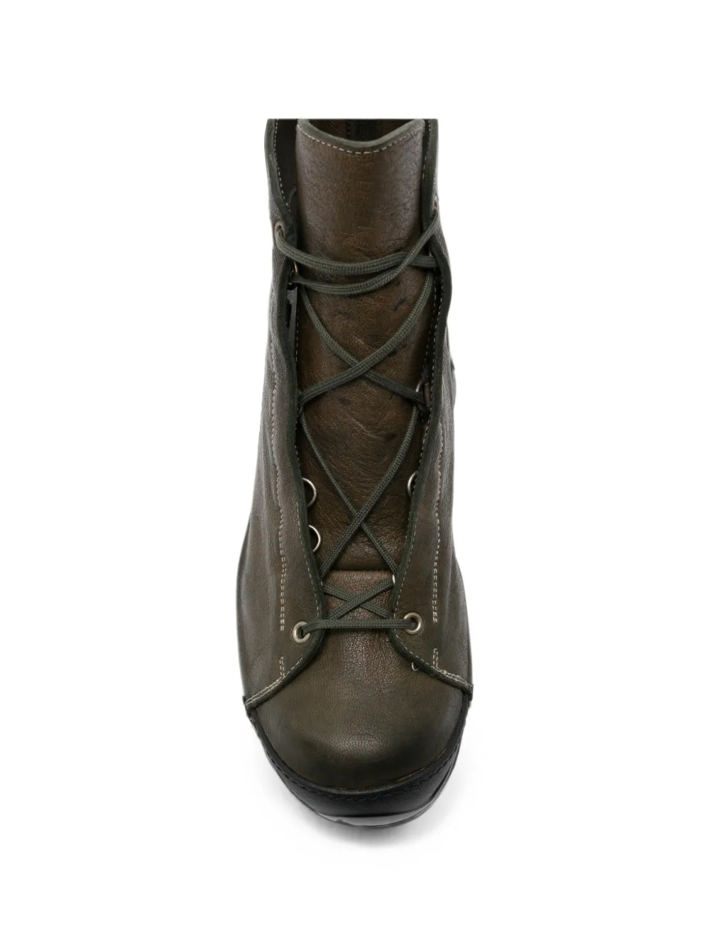 Guidi lace-up leather hiking boots Groen