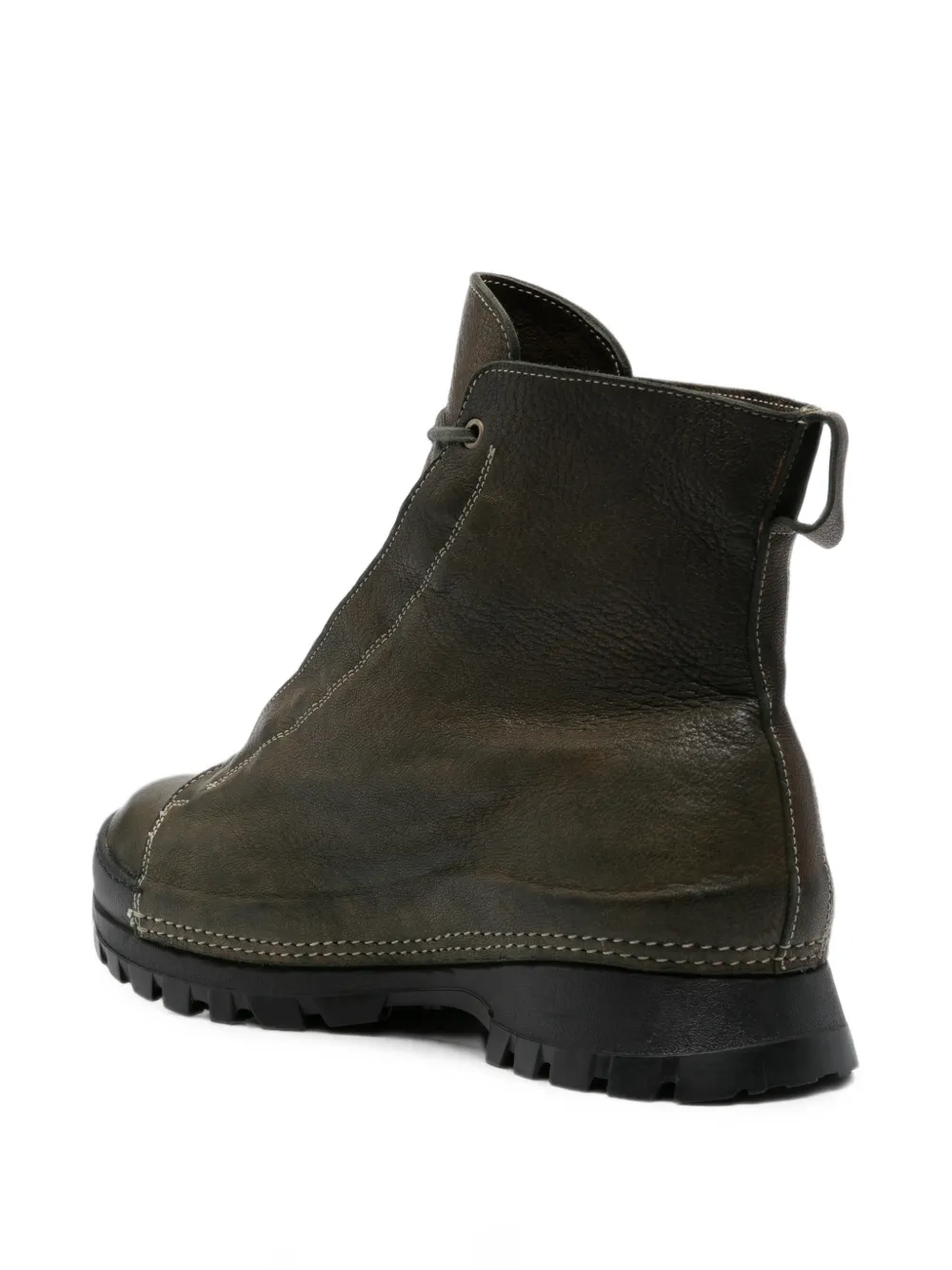 Guidi lace-up leather hiking boots Groen