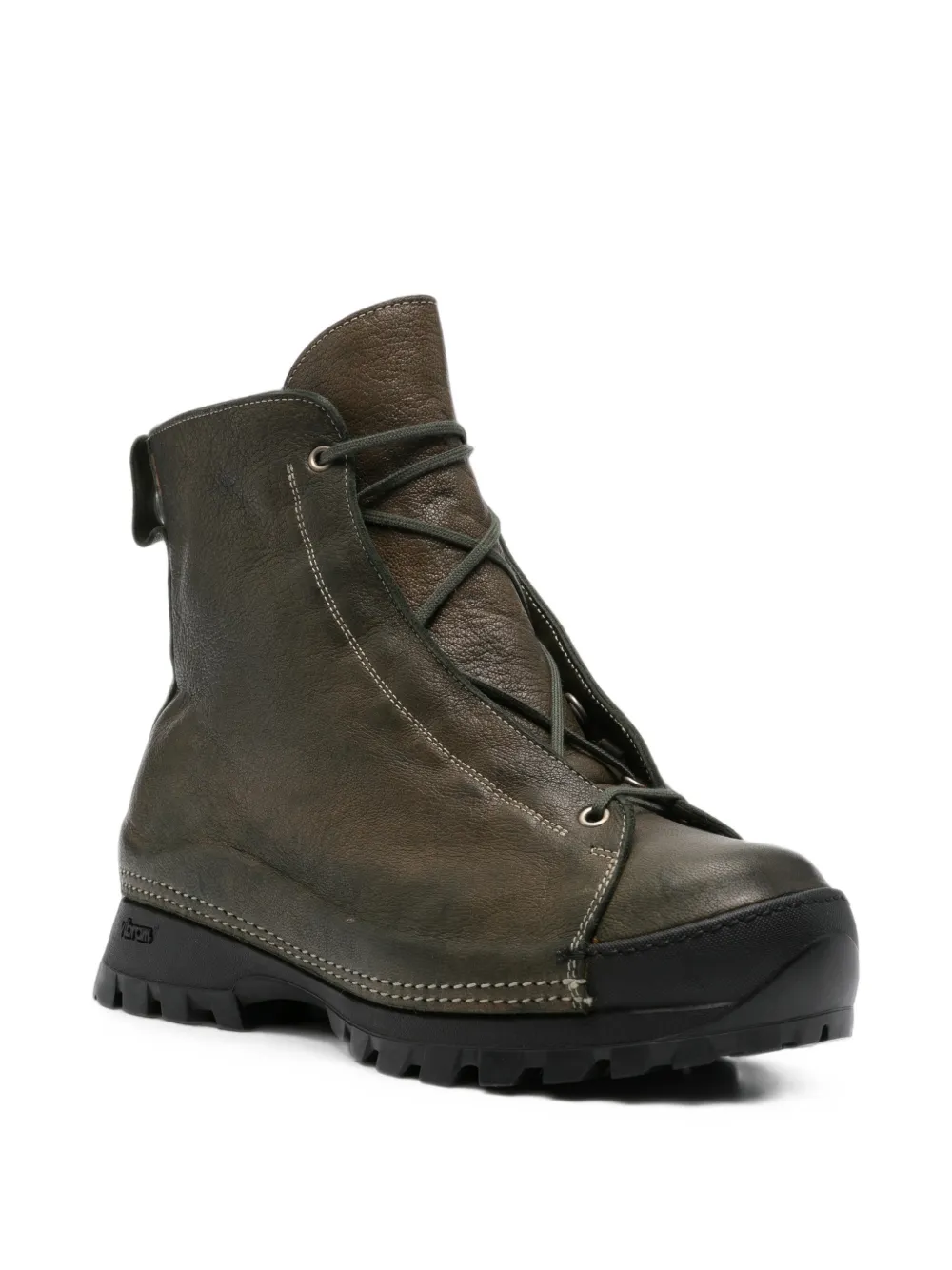 Guidi lace-up leather hiking boots Groen