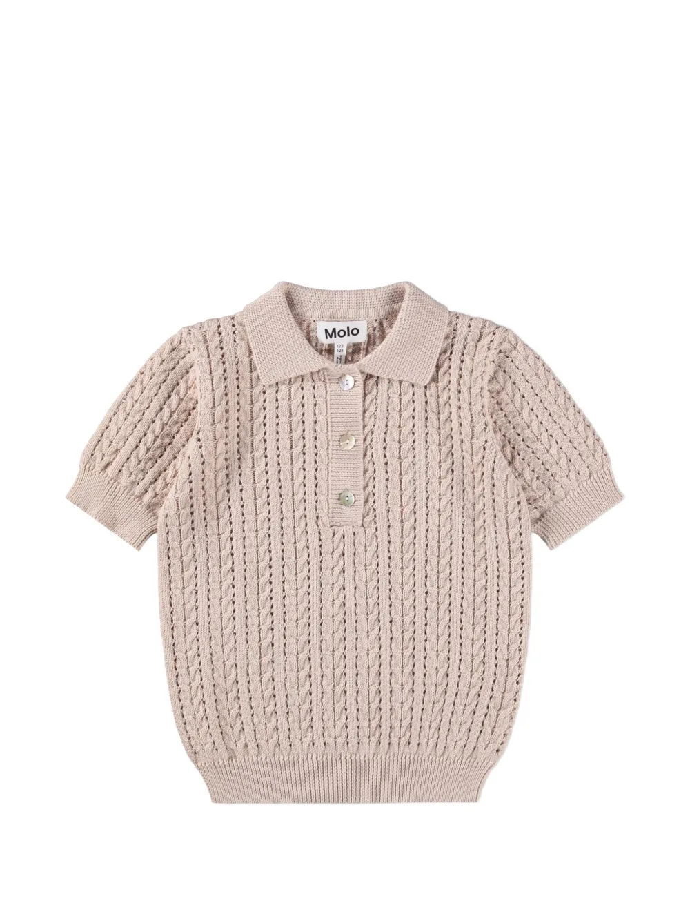 Molo Gretel cable-knit polo shirt - Toni neutri