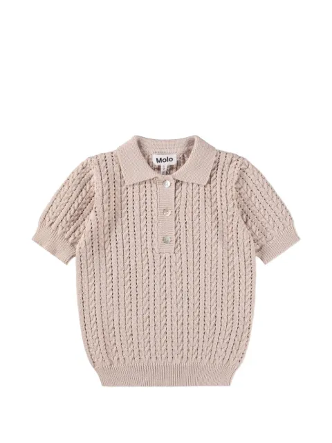 Molo Gretel cable-knit polo shirt