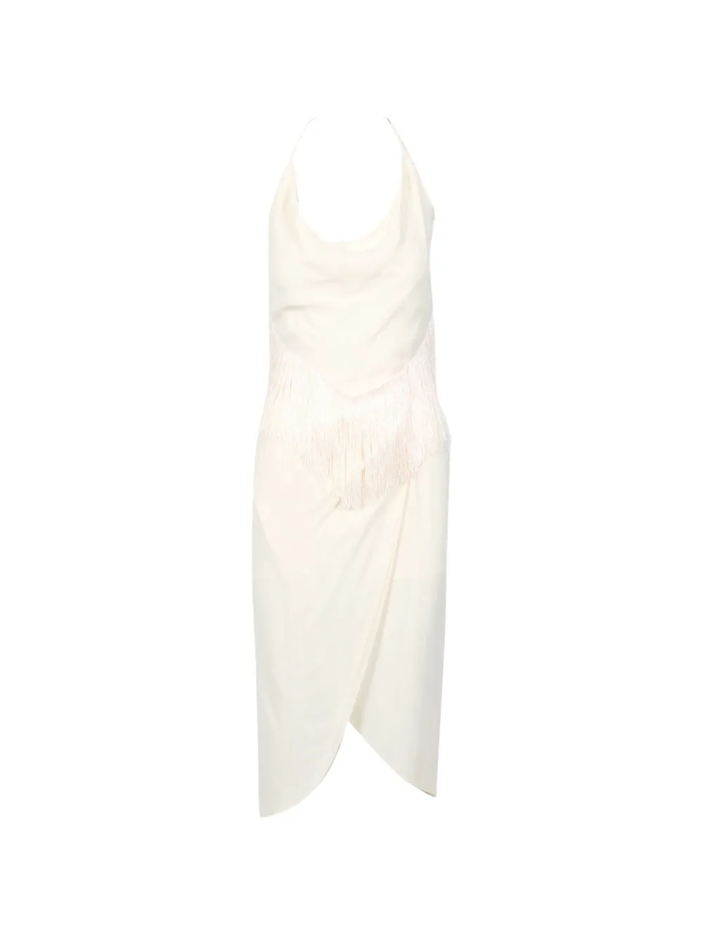 SIMONA CORSELLINI Midi-jurk met franje Wit