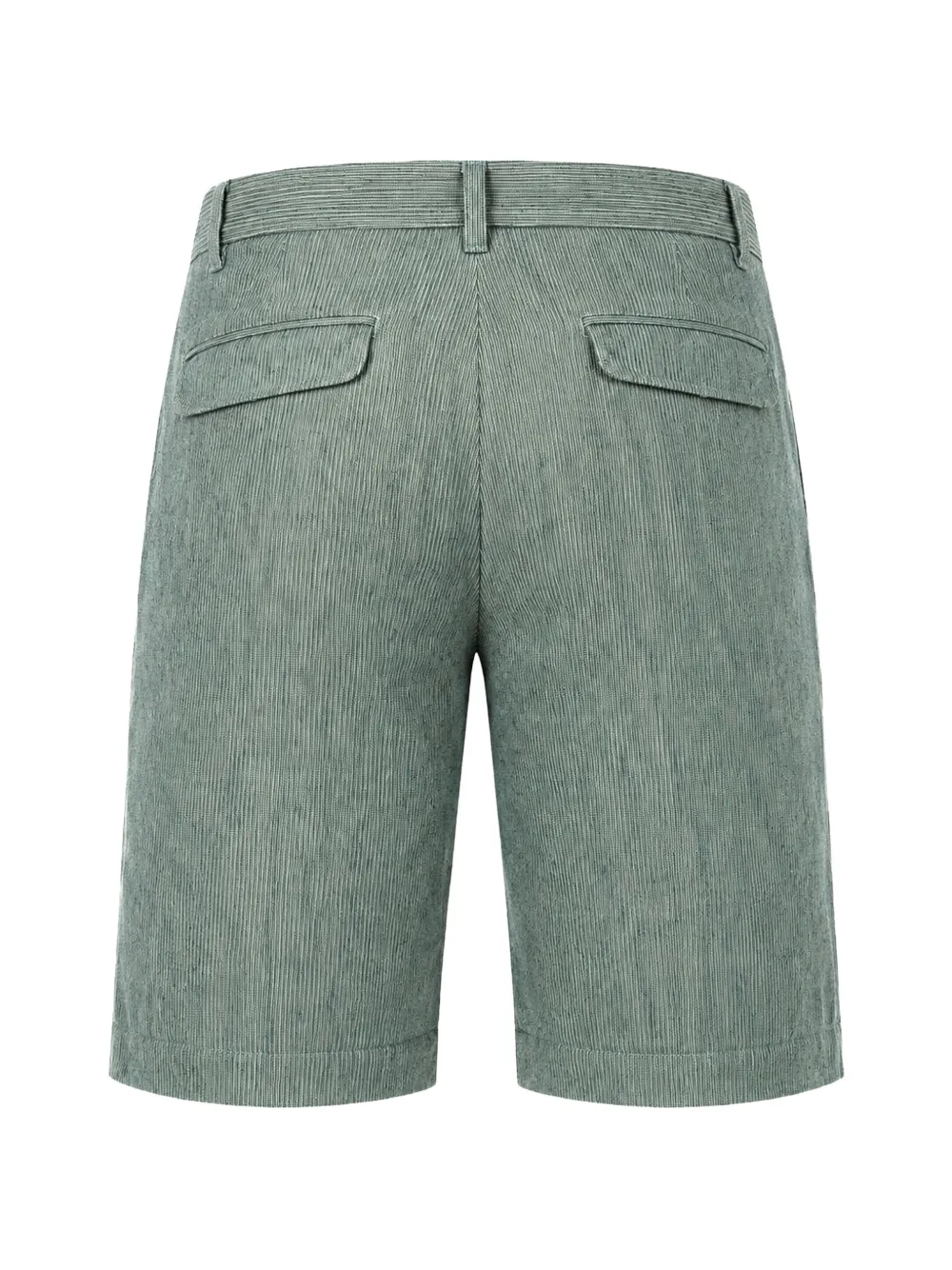 Massimo Alba Bermudashorts met plooien en krijtstreep Groen
