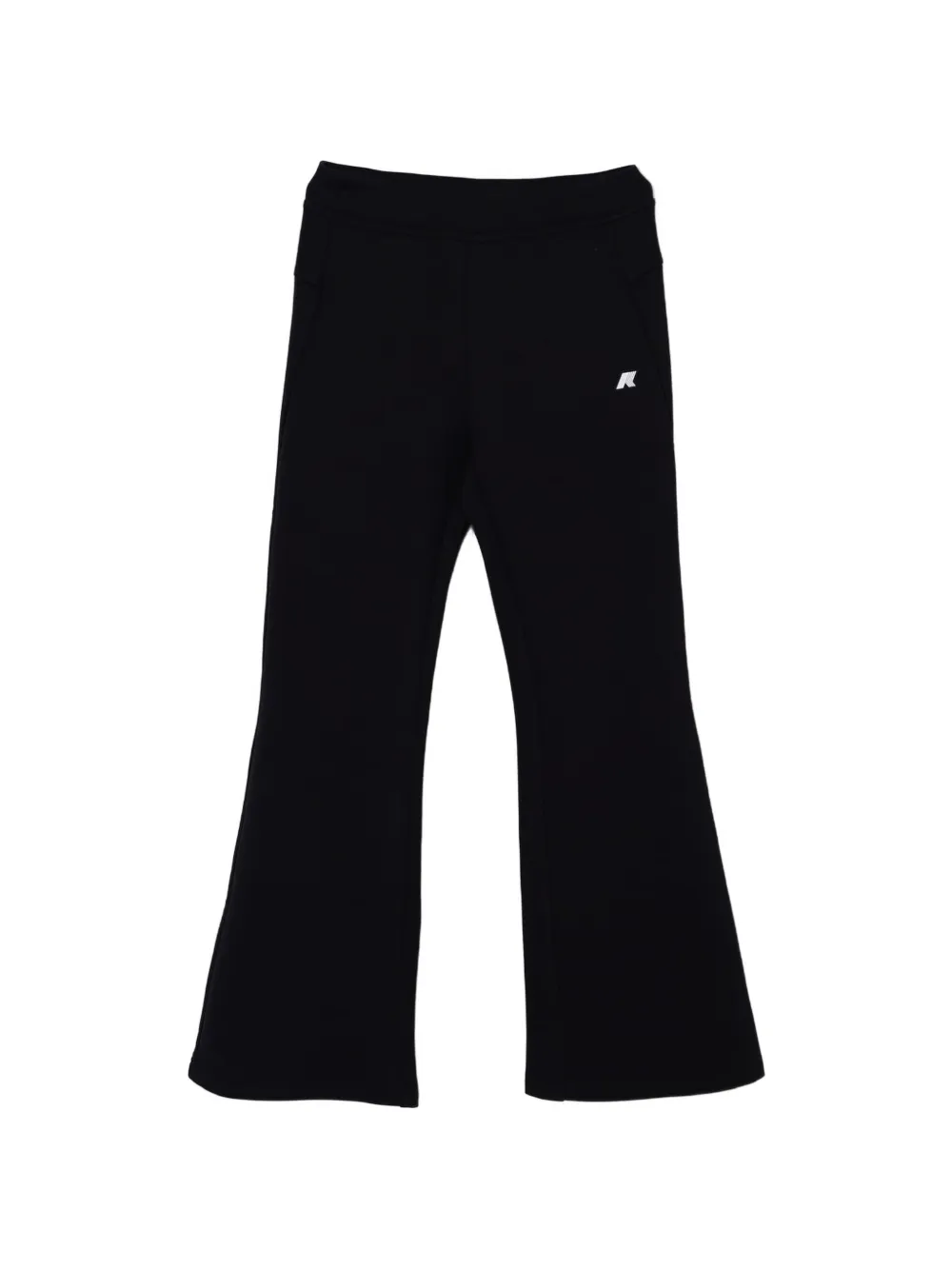 K Way Kids logo-print flared trousers - Nero
