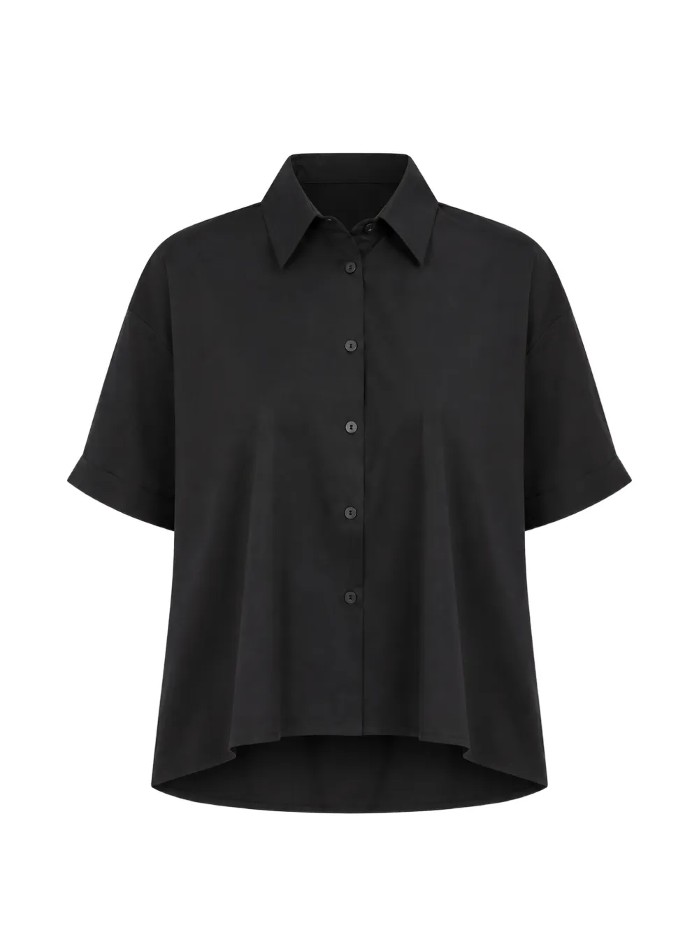 Max Mara short-sleeve drop-shoulder shirt - Nero