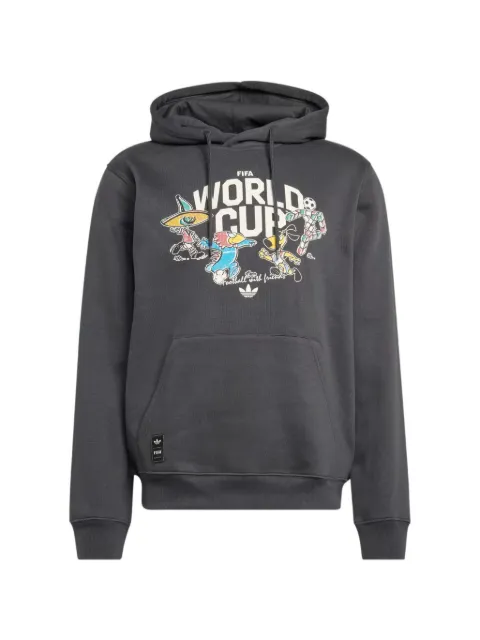 adidas graphic-print drawstring hoodie