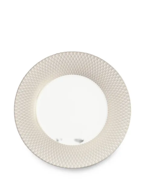 Christofle leaf-motif porcelain plate