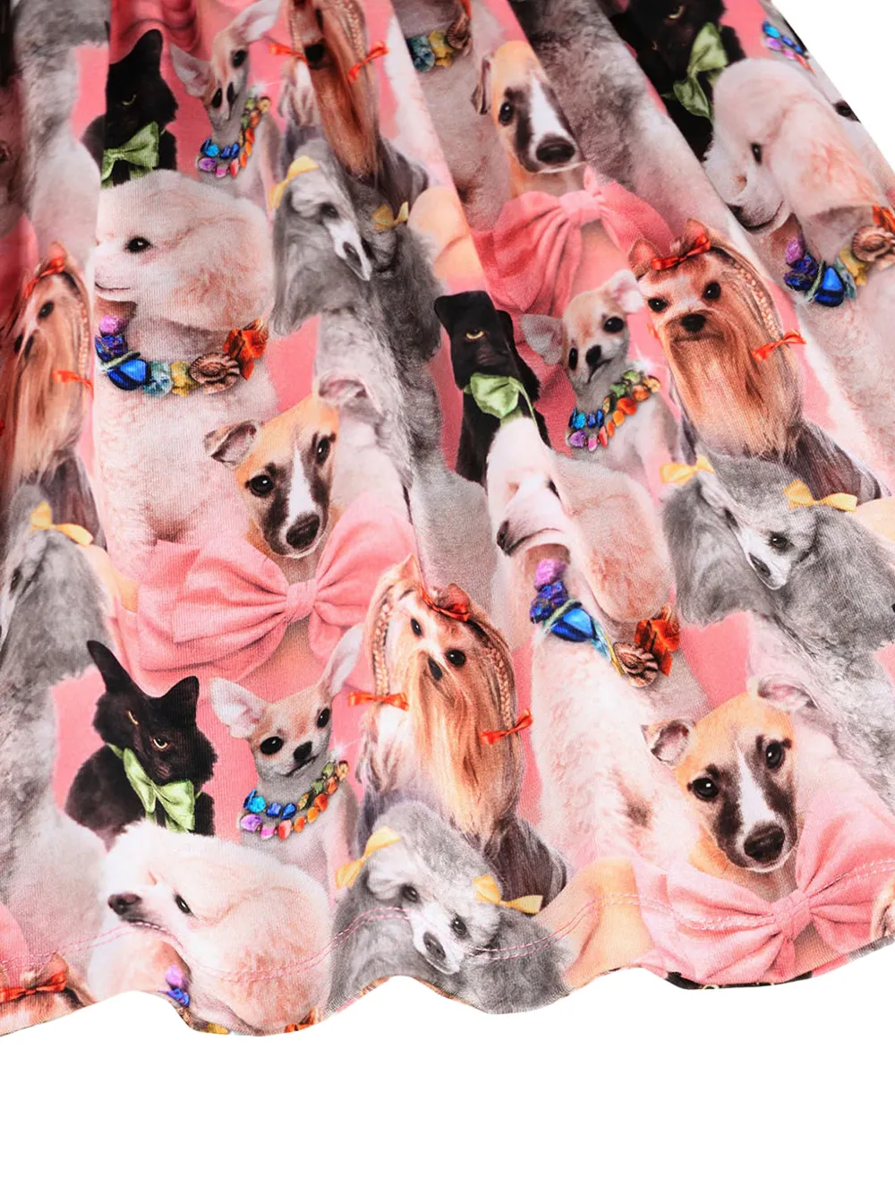 Molo Geribbelde jurk met honden-print Roze