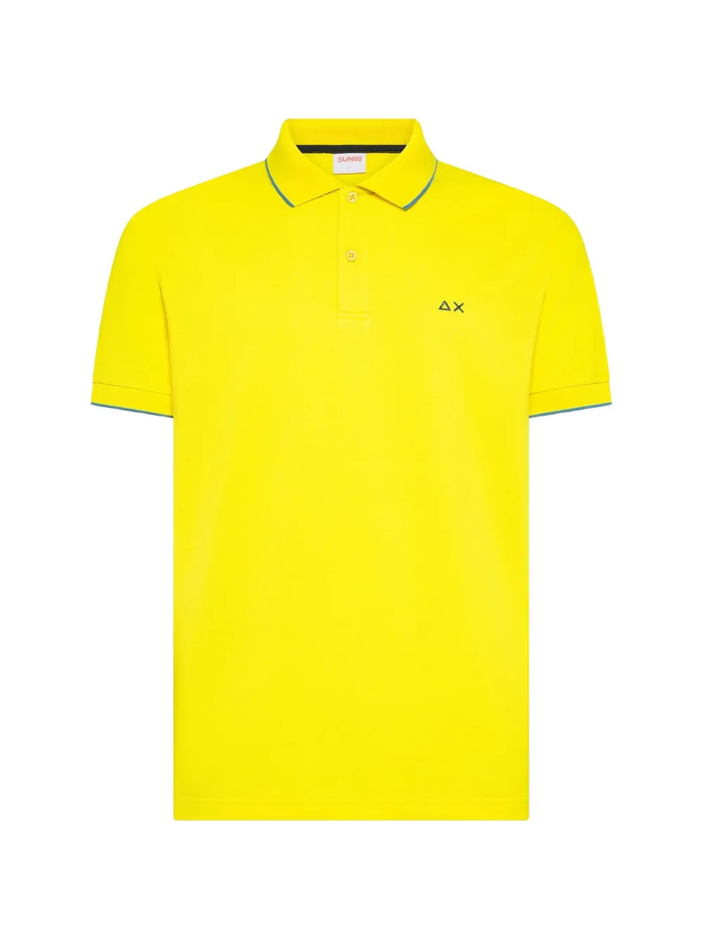 Sun68 logo-embroidered piqué polo shirt Geel