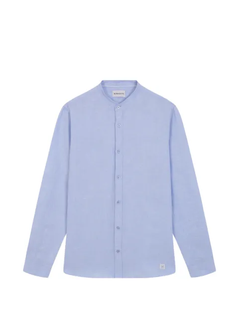 NOWADAYS grandad-collar linen shirt