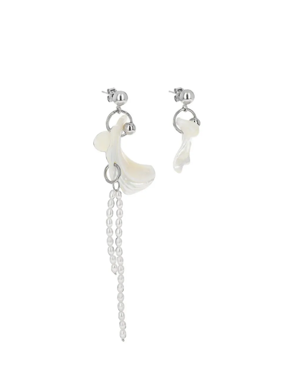 Justine Clenquet Alba Asymmetric Earrings In Silver
