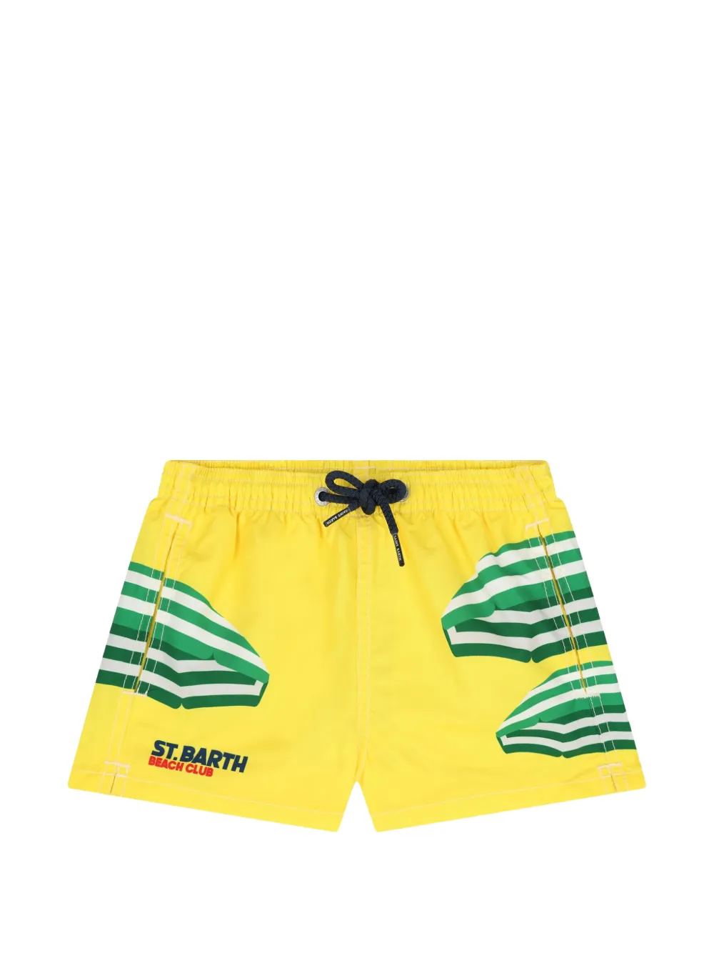 MC2 Saint Barth Kids Haiti zwembroek met ansichtkaart-print Geel