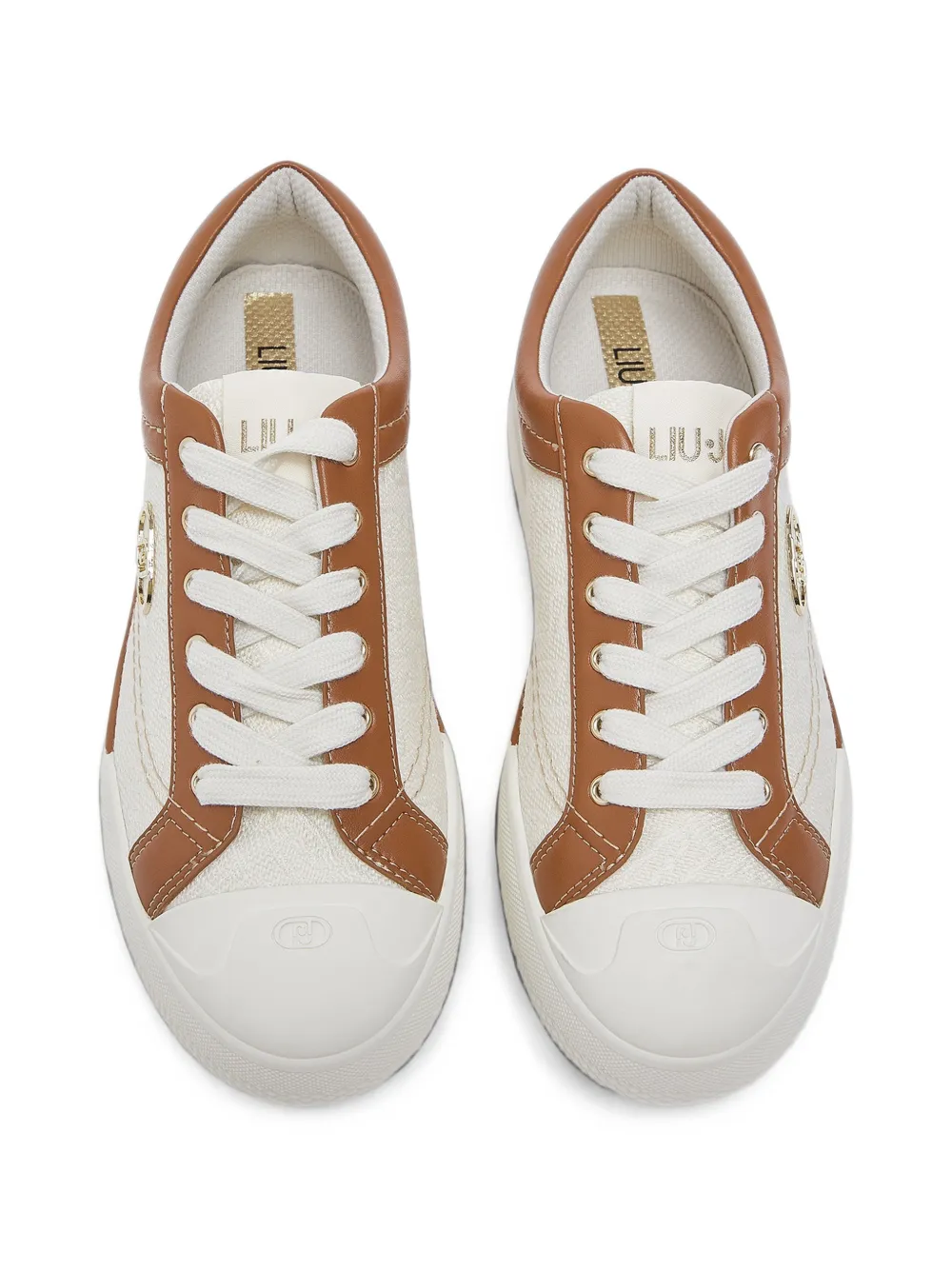 LIU JO sneakers with monogram logo Beige