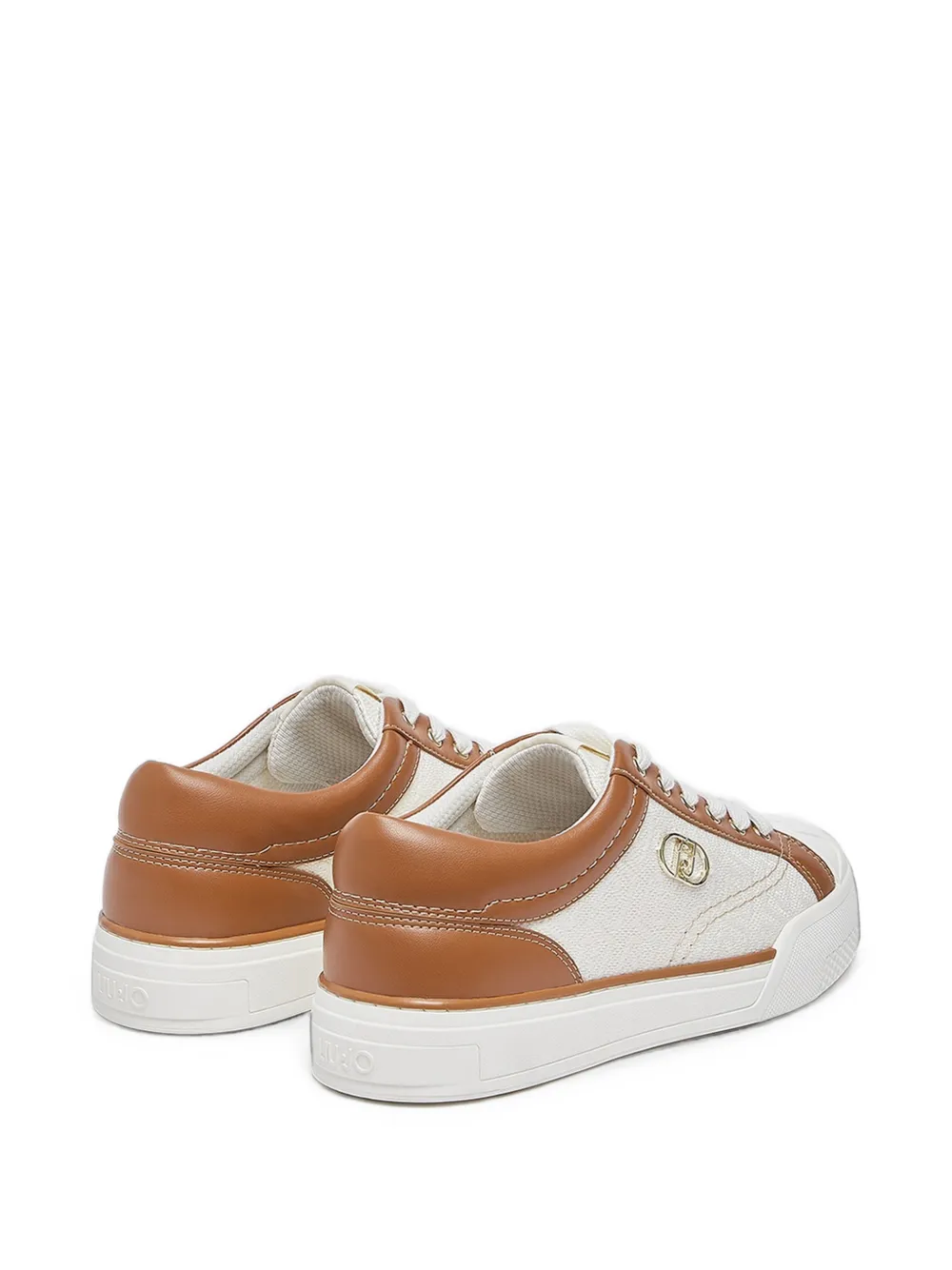 LIU JO sneakers with monogram logo Beige