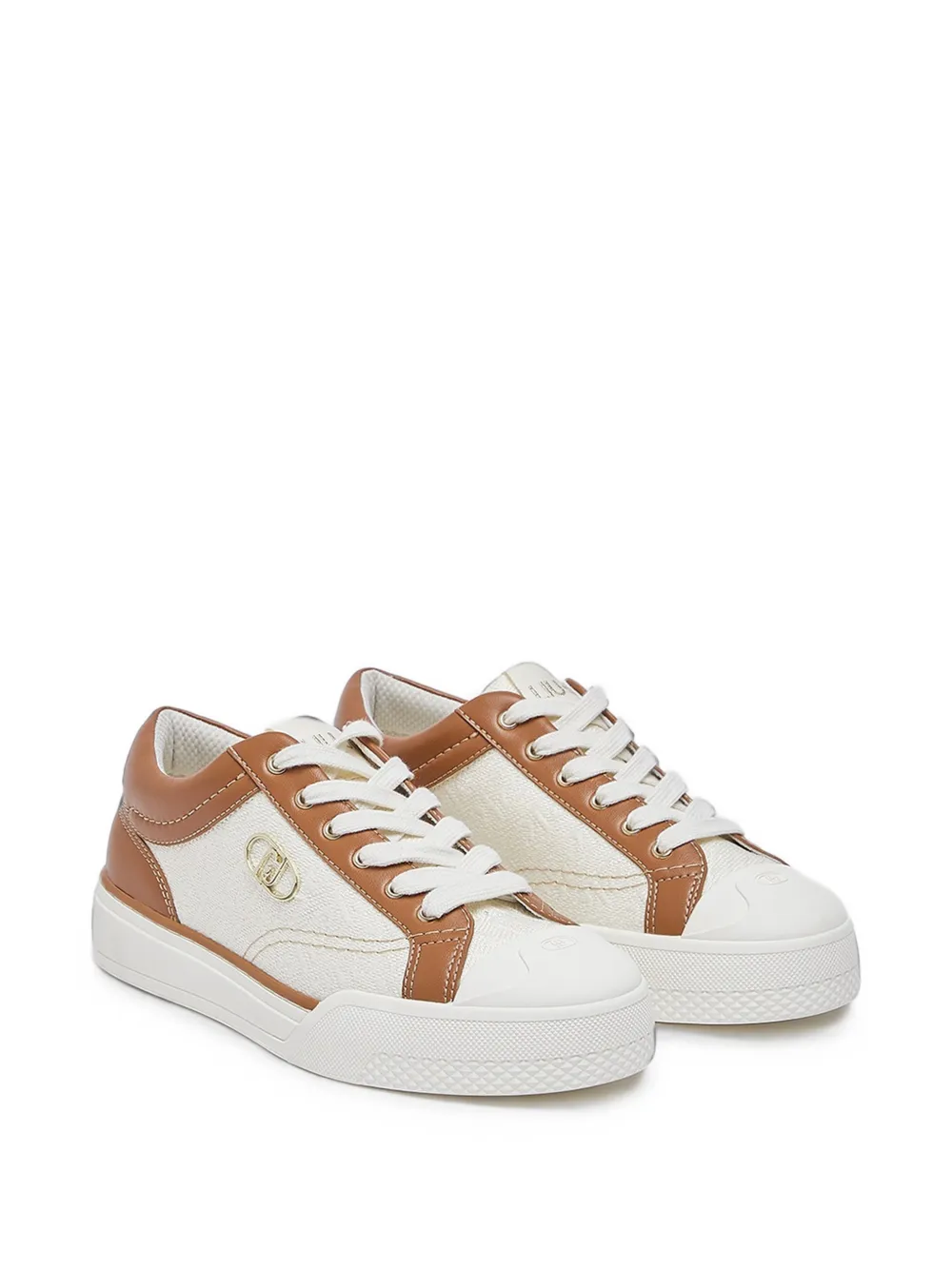 LIU JO sneakers with monogram logo Beige