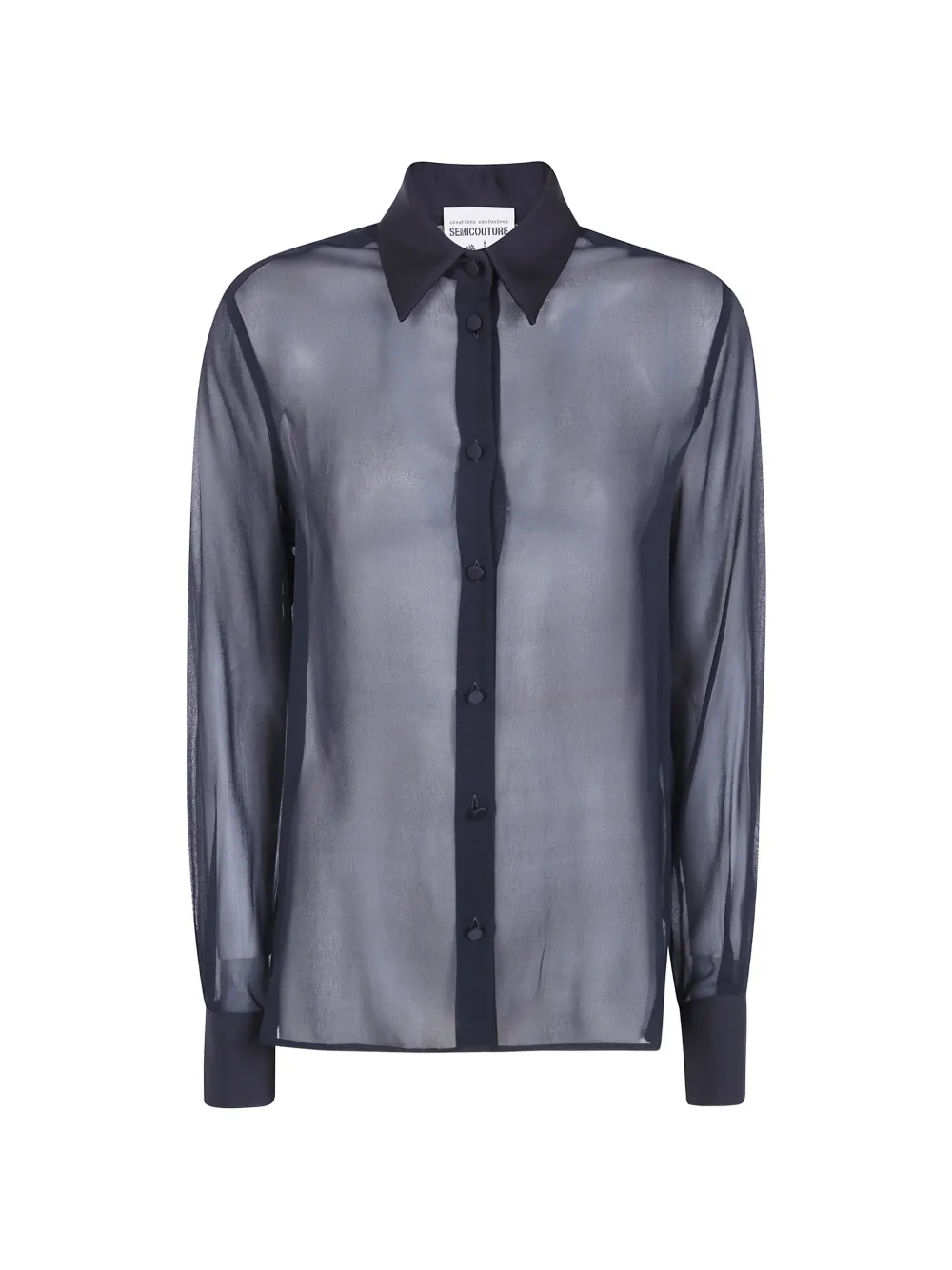 Semicouture Floelle sheer button-up shirt