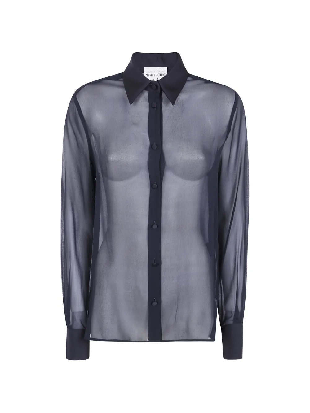 Semicouture Floelle sheer button-up shirt