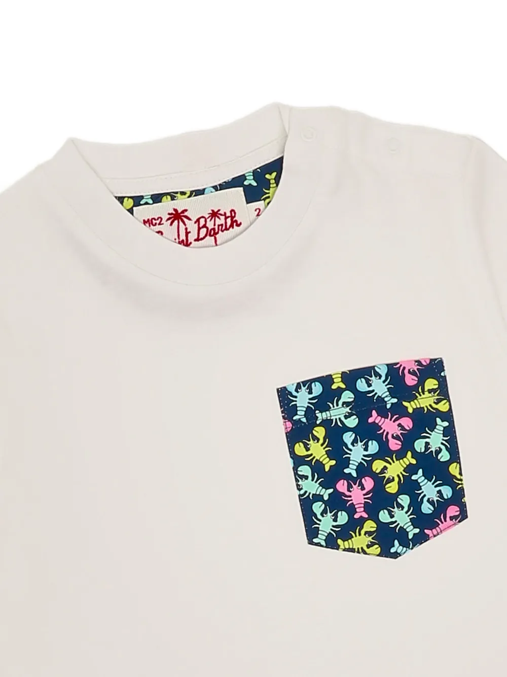 MC2 Saint Barth Kids T-shirt met kreeftpatroon Wit