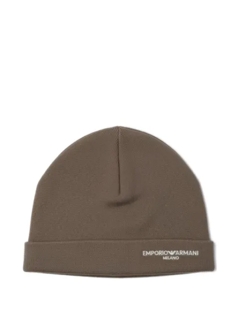Emporio Armani logo-embroidered beanie hat
