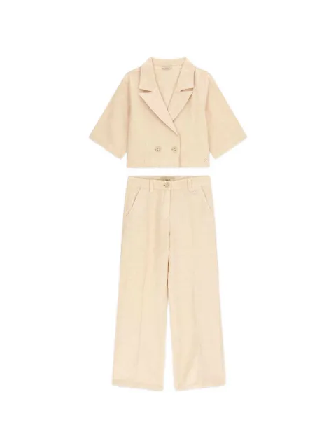 guess kids double-breasted short-sleeve trousers set