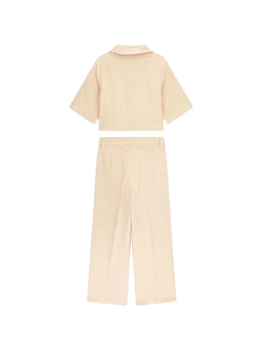 guess kids double-breasted short-sleeve trousers set Beige