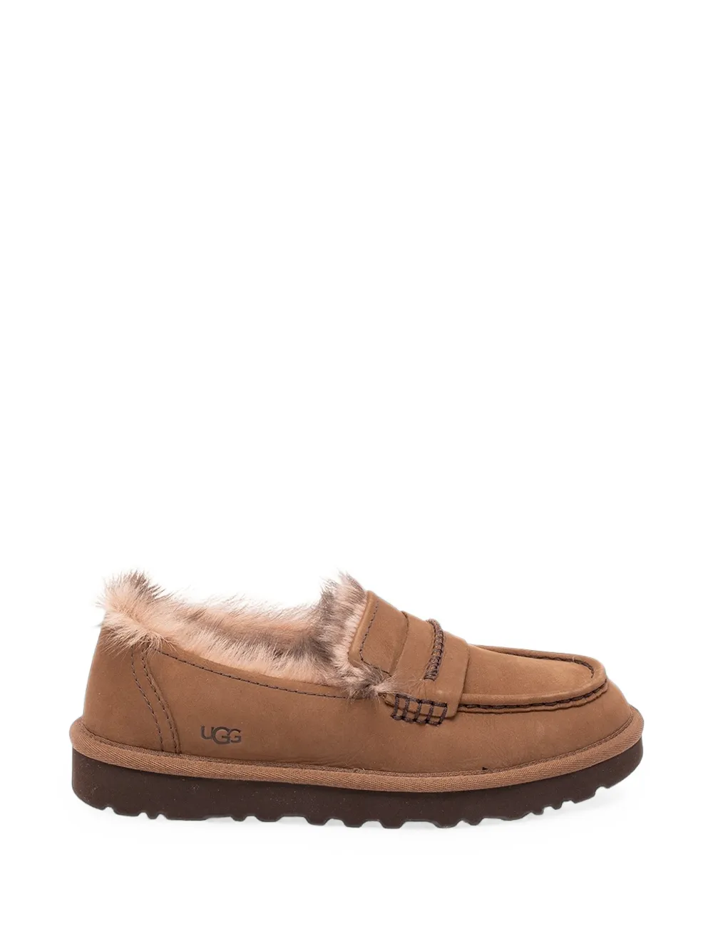 UGG Ellis shearling-trim loafers - Marrone