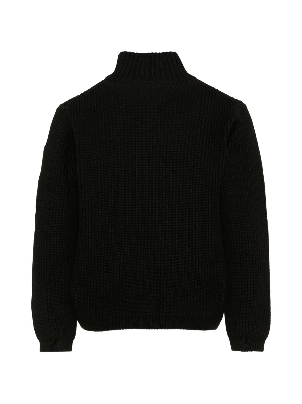 C.P. Company Kids ribbed-knit Lens-detail cardigan Zwart