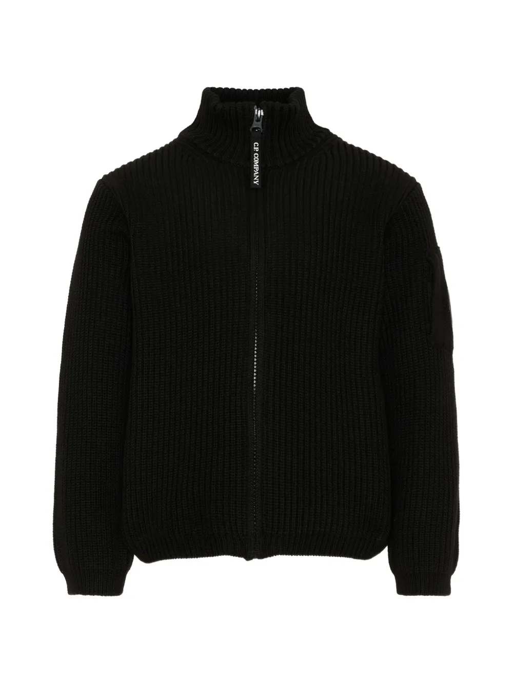 C.P. Company Kids ribbed-knit Lens-detail cardigan - Nero