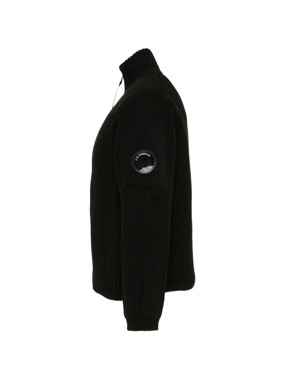 C.P. Company Kids ribbed-knit Lens-detail cardigan Zwart